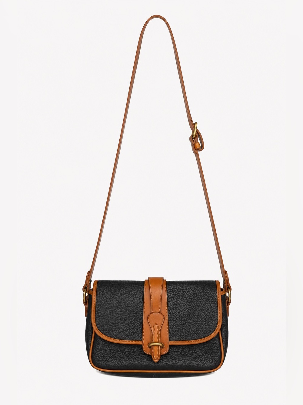 Vintage Dooney & Bourke Black Pebble Leather Crossbody Bag USA Made